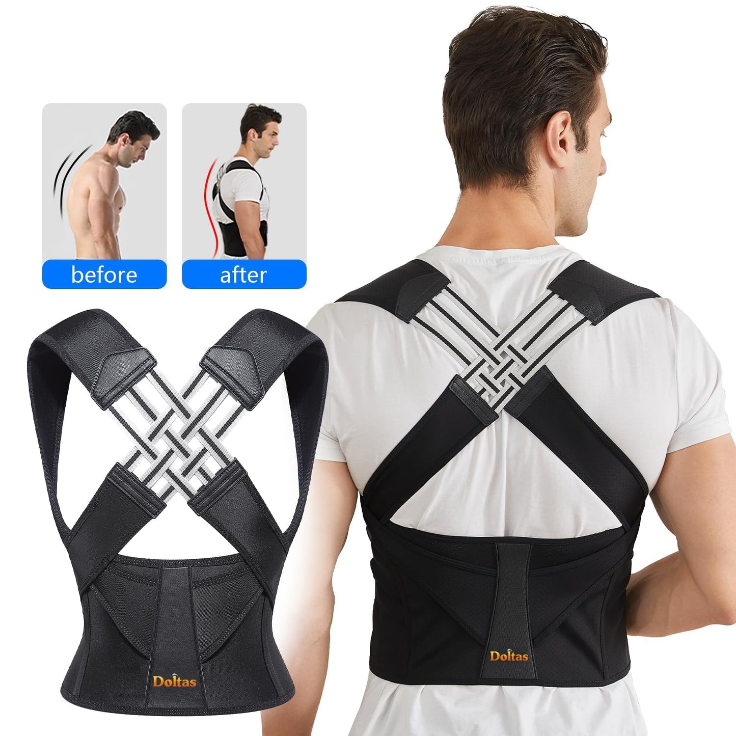 PosturePro™ Adjustable Posture Corrector Belt for Men & Women | Back, Neck & Shoulder Support