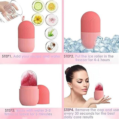 Reusable Ice Roller for Face – Instant Cooling Facial Massager for Skin Glow, De-Puffing & Pore Tightening (Ice Face Roller Tool)