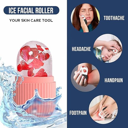 Reusable Ice Roller for Face – Instant Cooling Facial Massager for Skin Glow, De-Puffing & Pore Tightening (Ice Face Roller Tool)