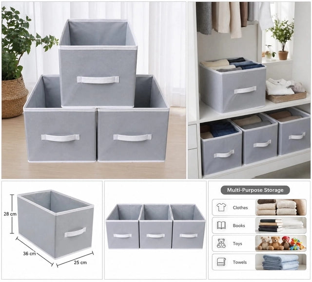 Premium Foldable Cloth Organizer basket buy one get 2 free