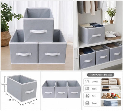 Premium Foldable Cloth Organizer basket buy one get 2 free
